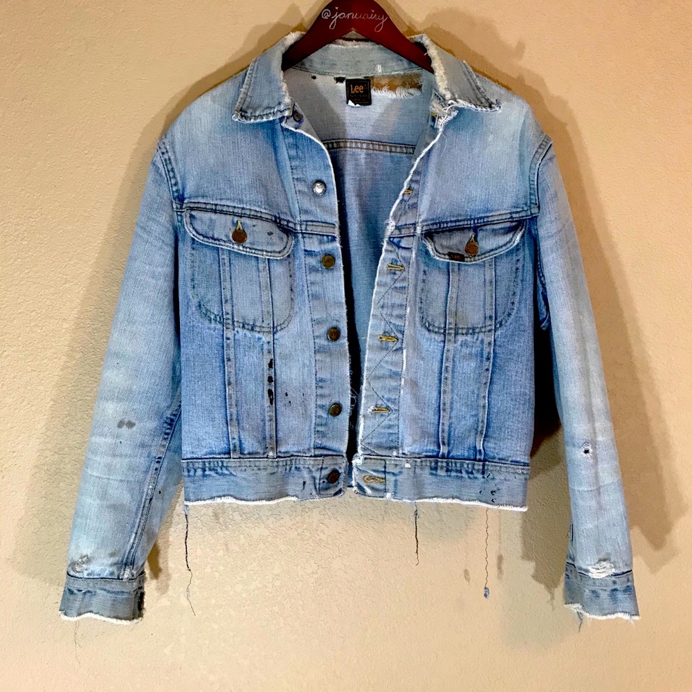 Super distressed Vintage Lee denim trucker jacket